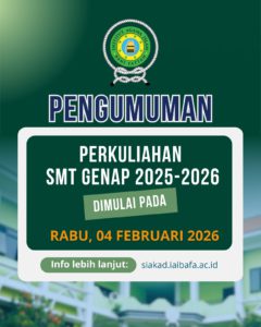 Pengumuman Awal Perkuliahan Semester Genap Tahun Akademik 2025/2026